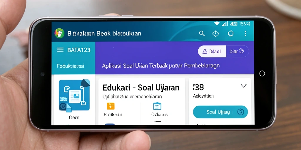Tampilan antarmuka BATA123 menunjukkan beragam pilihan soal ujian.