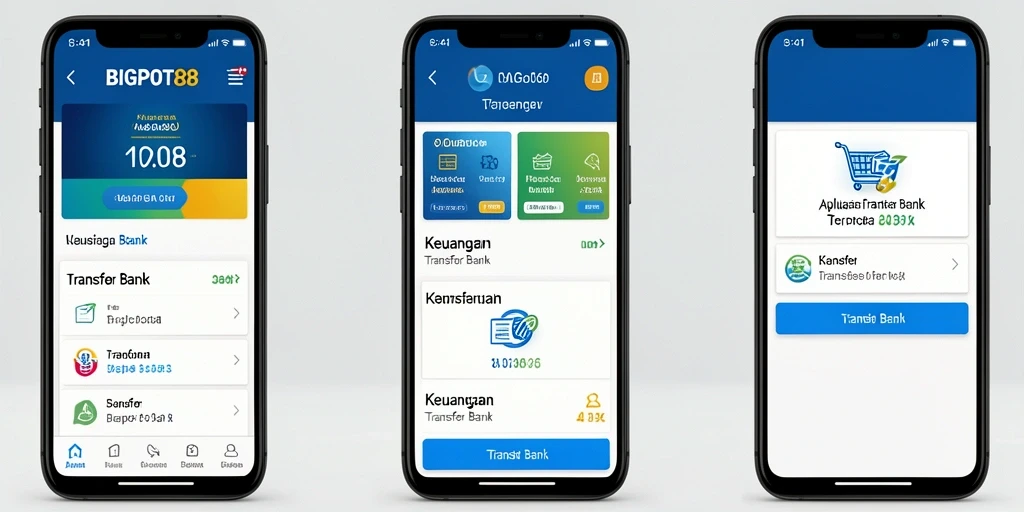 Antarmuka aplikasi BIGPOT88 untuk Transfer Bank yang sederhana dan efektif.