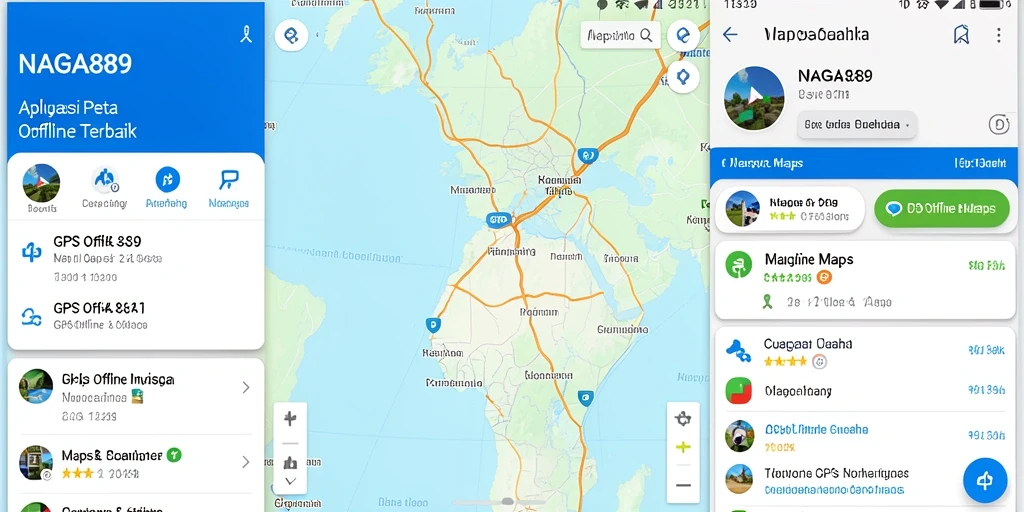 Tampilan antarmuka NAGA889 dengan fitur navigasi GPS Offline.