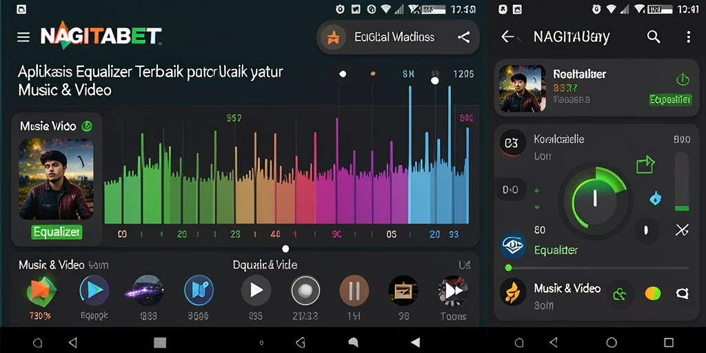 Antarmuka menawan NAGITABET dengan kontrol equalizer yang intuitif