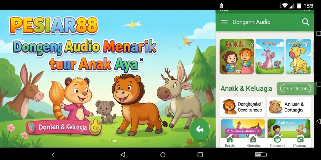 Antarmuka PESIAR88 dengan pilihan cerita dongeng yang menarik.