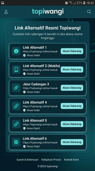 Tampilan link alternatif topiwangi